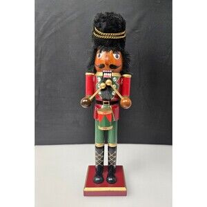 The North Pole Drummer Nutcracker African American Wooden Soldier 15" 2021